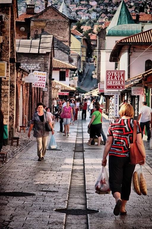 People and Streets of Sarajevo on Solo Trip to Europe