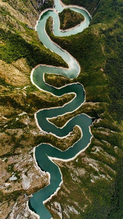 Plane view of Uvac Canyon Serbia